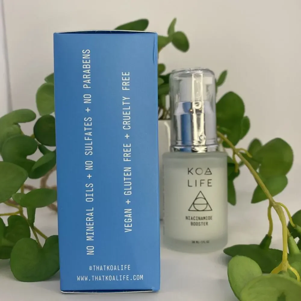 NIB KOA LIFE Niacinamide Booster 1 Oz Face Antiaging Hydration VeganCruelty Free